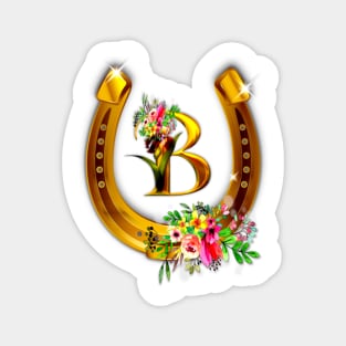 Letter B Name Initial and Horseshoe Magnet