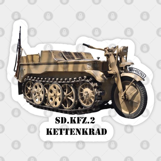 Sd.Kfz. Kettenkrad half-track motorcycle - Motorcycle - Sticker