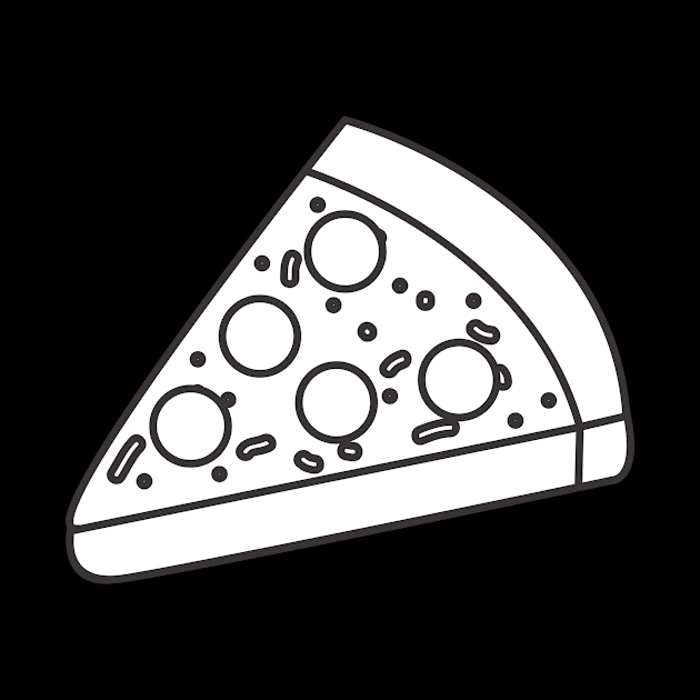 White Slice Cute Pizza Icon by InkyArt