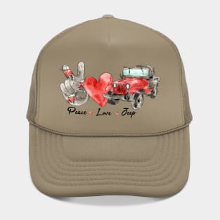 Peace love jeep Hat