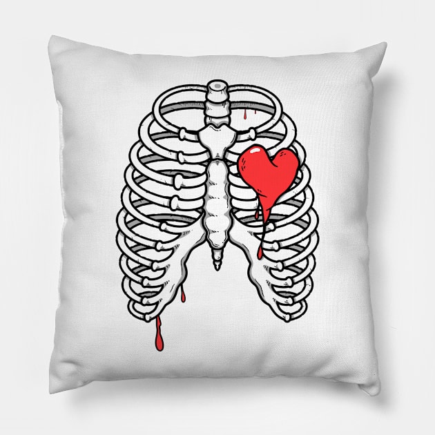 Heart And Bones Pillow by Mhaddie