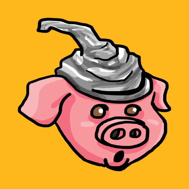 Pig Wearing Tinfoil Hat by tooner96