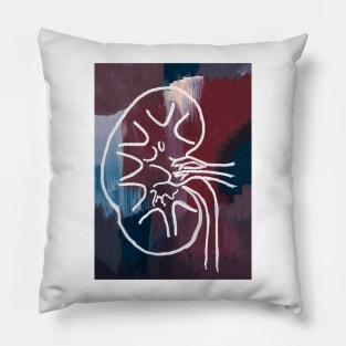 Gouached Abstract Kidney Pillow
