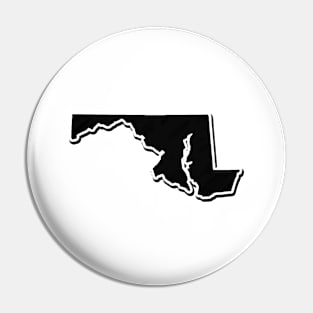 Black Maryland Outline Pin