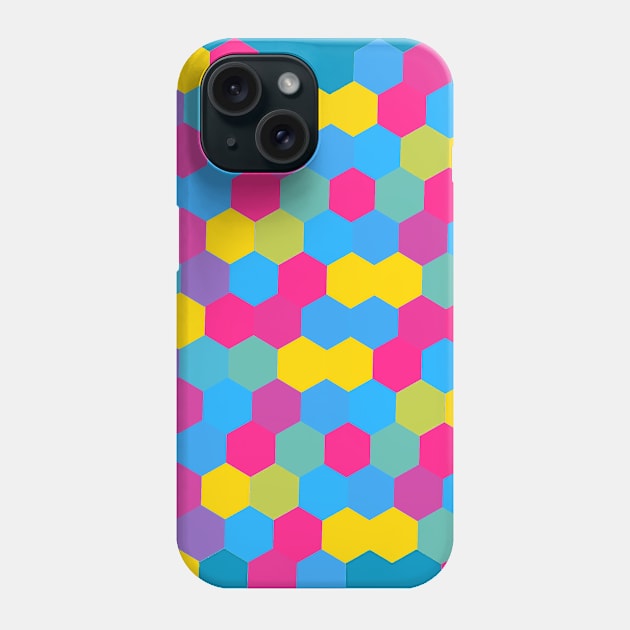 Pan Pride Small Clustered Hexagons Phone Case by VernenInk