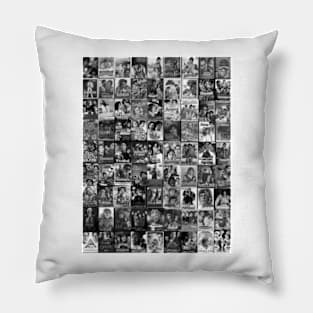 amitabh Bachchan Black and white collage Pillow