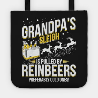 Grandpa's Sleigh Is Pulled By Reinbeers Tote