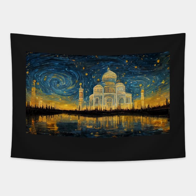 Taj mahal like starry night Tapestry by StoneyPhenix