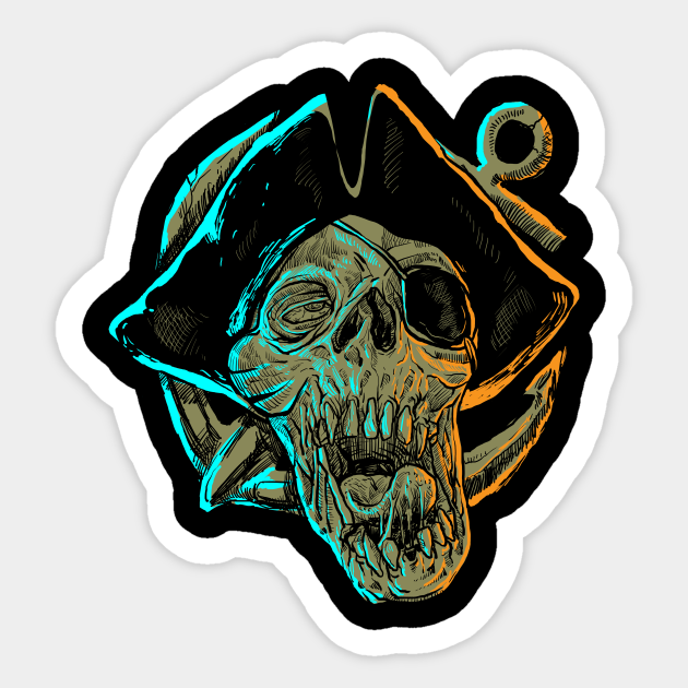 Zombie Pirate Zombie Pirate Sticker Teepublic