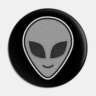 Alien Head happy emoji Embroidery style Patch design Pin