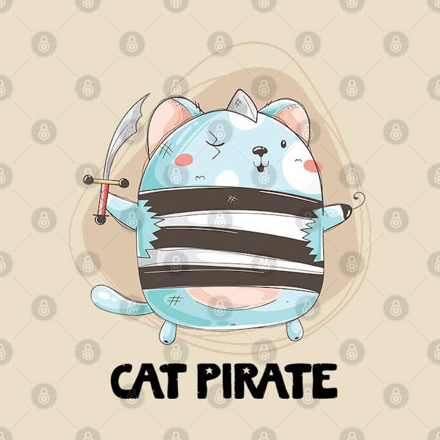 Cat Pirate, Funny cat by white.ink