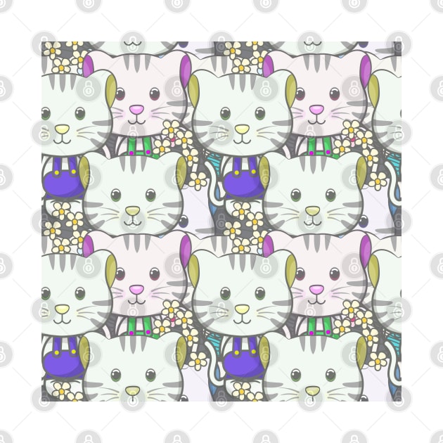 Cute Cat Seamless Patterns by labatchino