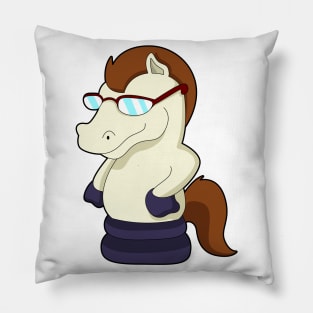 Chess piece Knight as Horse with Sunglasses Pillow