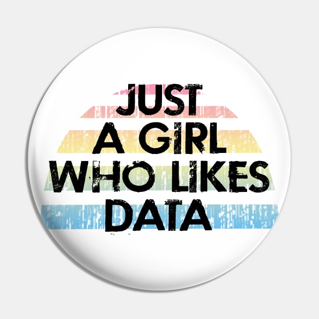 Just a girl who likes data. I need more data. Funny programming quote. Badass coder. Coolest data analyst, modeler, engineer, specialist, architect ever. Gifts for data analysts, scientists Pin by BlaiseDesign