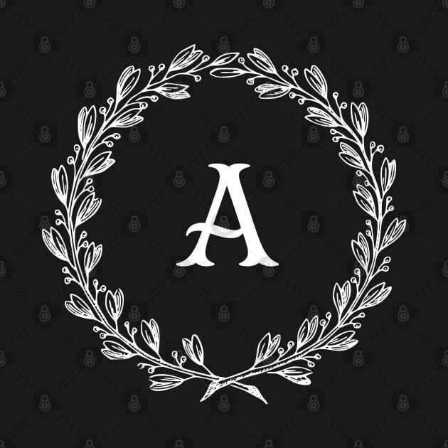 Beautiful Letter A Alphabet Initial Monogram Wreath by anonopinion