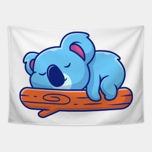 Cute Koala Sleeping On Tree Tapestry