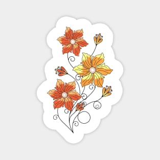 Orange Petunias Magnet