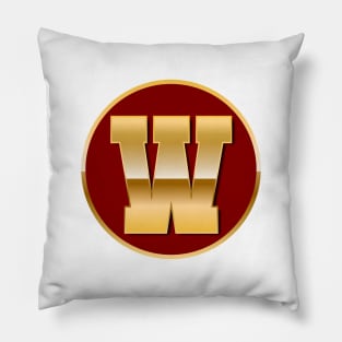 Gold letter W Pillow