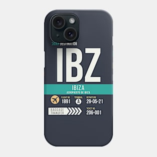 Ibiza (IBZ) Airport Code Baggage Tag Phone Case