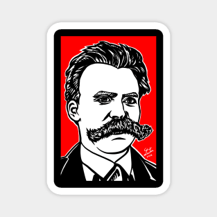 FRIEDRICH NIETZSCHE ink and acrylic portrait Magnet