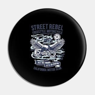 Street Rebel Motorcycle, Vintage Retro Classic Pin