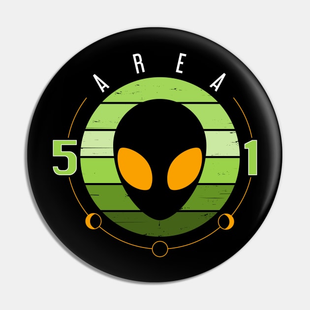 Area 51 Alien Moon Phase Pin by cottoncanvas