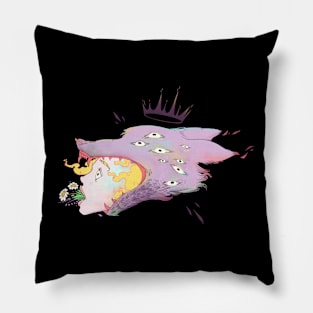 Weirdcore Wolf And Girl Pillow