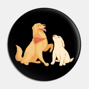 Cute Golden retriever hug Pin