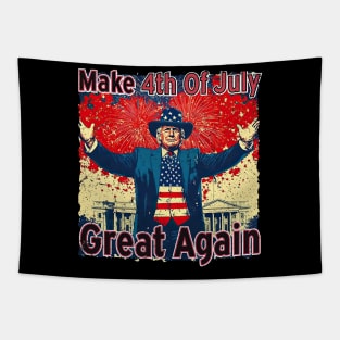 Retro Trump Make 4th Of July Great Again Happy Independence Day Tapestry