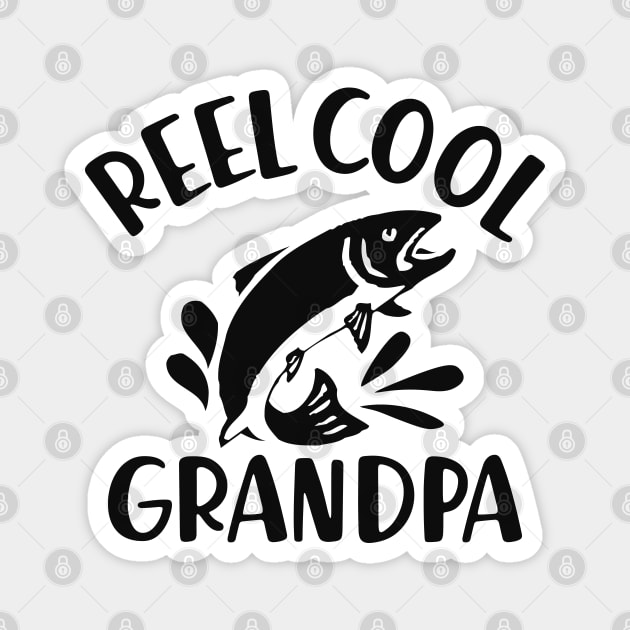 Fishing Grandpa - Reel cool grandpa Magnet by KC Happy Shop