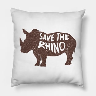 Awesome Vintage Save The Rhino T shirt Pillow