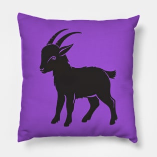 "Graceful Goat Outline Sticker: Nature-Inspired Minimalism" Pillow