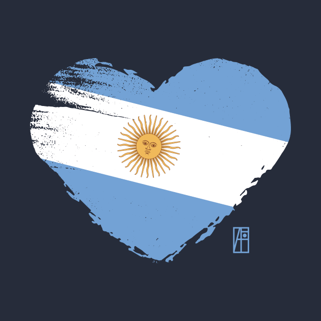 I love my country. I love Argentina. I am a patriot. In my heart, there is always the flag of Argentina. by ArtProjectShop