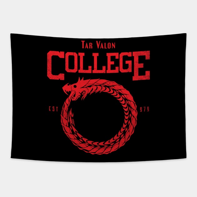 Tar Valon College Red Ajah Slogan and Symbol Dragon Tapestry by TSHIRT PLACE