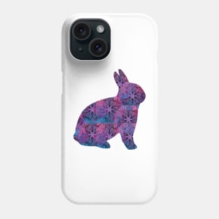 Zentangle Rabbit in Purple and Blue Phone Case