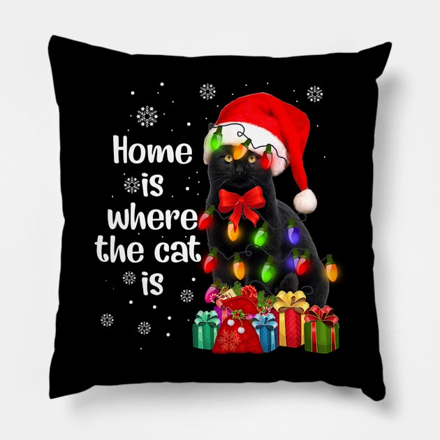 Home Is Where The Cat Is T-shirt Pillow by kimmygoderteart