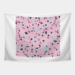 Terrazzo with pink, blue, and white colours Tapestry