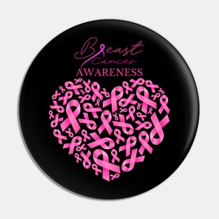 Breast Cancer Awareness Support Pink Ribbon T-shirt Pin