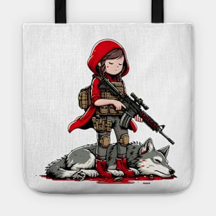 Tactical Little Red Riding Hood Adventure Tee: Where Fairytales Meet Bold Style Tote