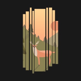 Deer in the field illustration T-Shirt