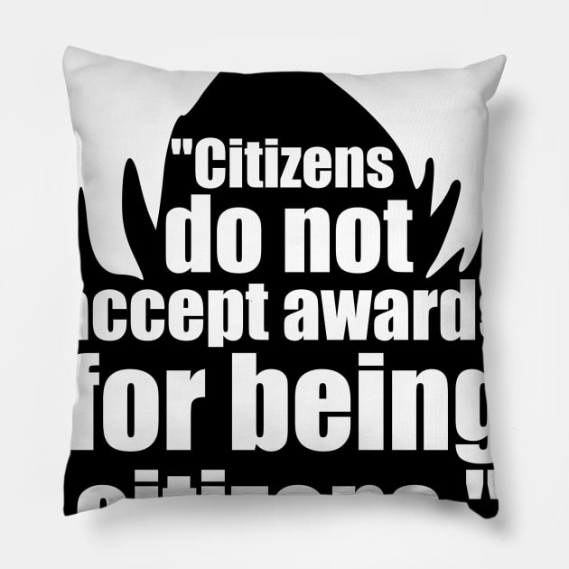 Dwight Schrute Citizens Award in White Pillow by StckrMe