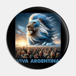 Argentina Flag Colors Javier Milei Lion Pin