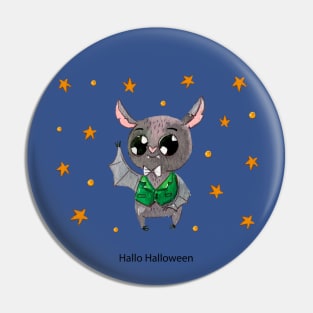 Hallo Halloween Bat Pin