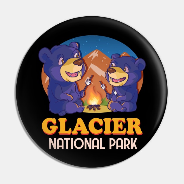 Glacier National Park Black Bear Camping Pin by Noseking