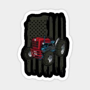 Tractor American Flag Tee Tractors Farm Gift Local Farmer Magnet