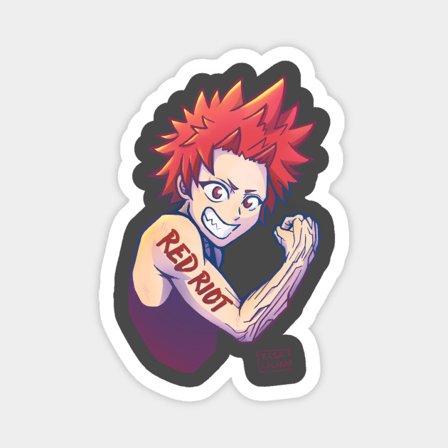 Red Riot Kirishima Kirishima Eijirou Magnet Teepublic Uk