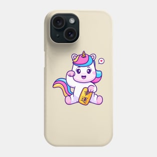 Cute Lucky Unicorn Holding Gold Coin Cartoon Phone Case