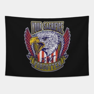 Veterans Day Eagle Quote Tapestry