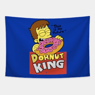 Doughnut King Cute Vintage Retro Tv Foodie Funny Cartoon Tapestry