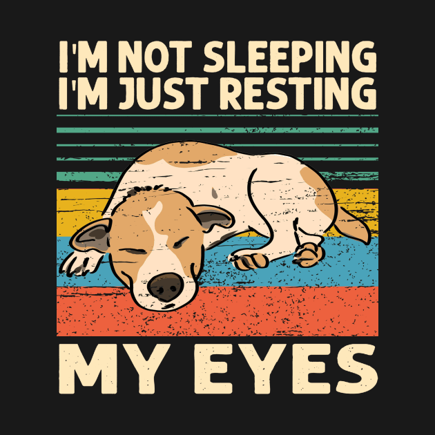 I'm Not Sleeping I'm Just Resting My Eyes Dog by Hound mom